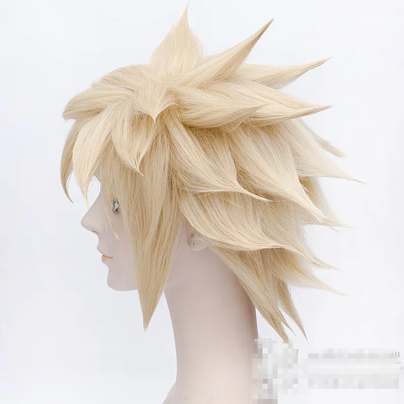 Аниме FF15 FINAL FANTASY 7 Cloud Strife косплей парик Хэллоуин, вечерние, сцена, играть короткие волосы светло-золотой высокое качество