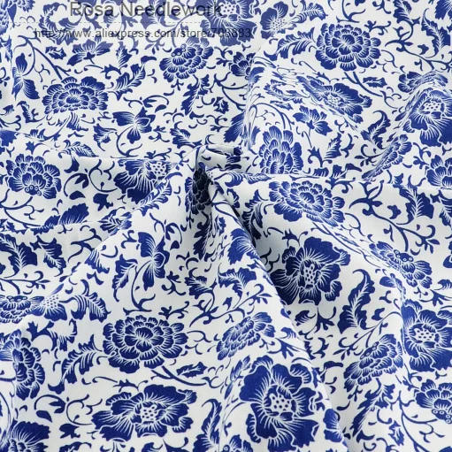 1 meter x 145cm wide blue and white Printed 100 cotton fabric dress