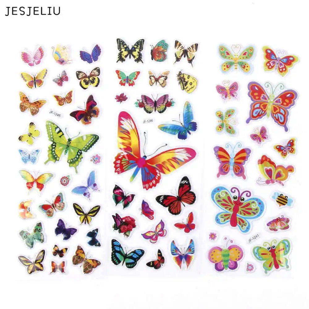 JESJELIU 2 листа/уп наклейки для ногтей комплект Бабочки с изображением героев из