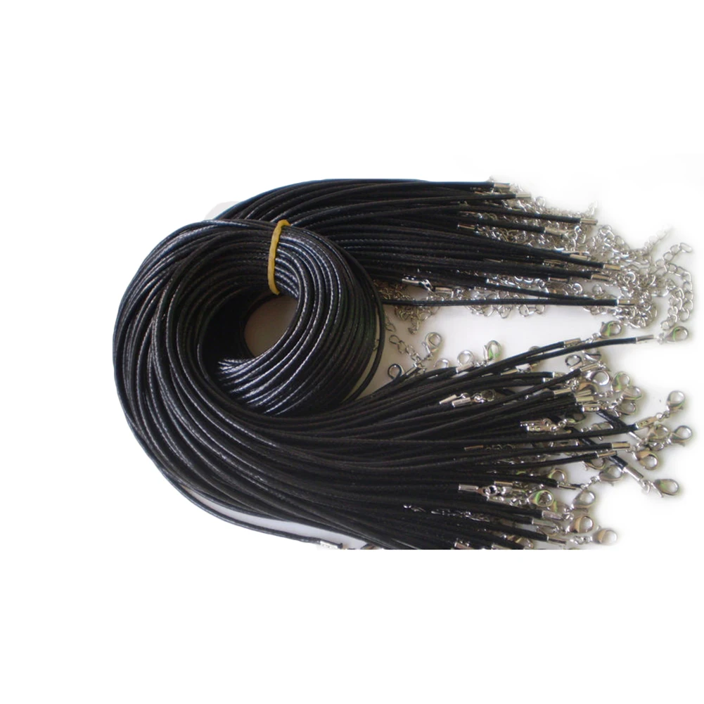 

10 Pcs 2mm Wax Rope String Necklace with Lobster Clasp for DIY Jewelry Making