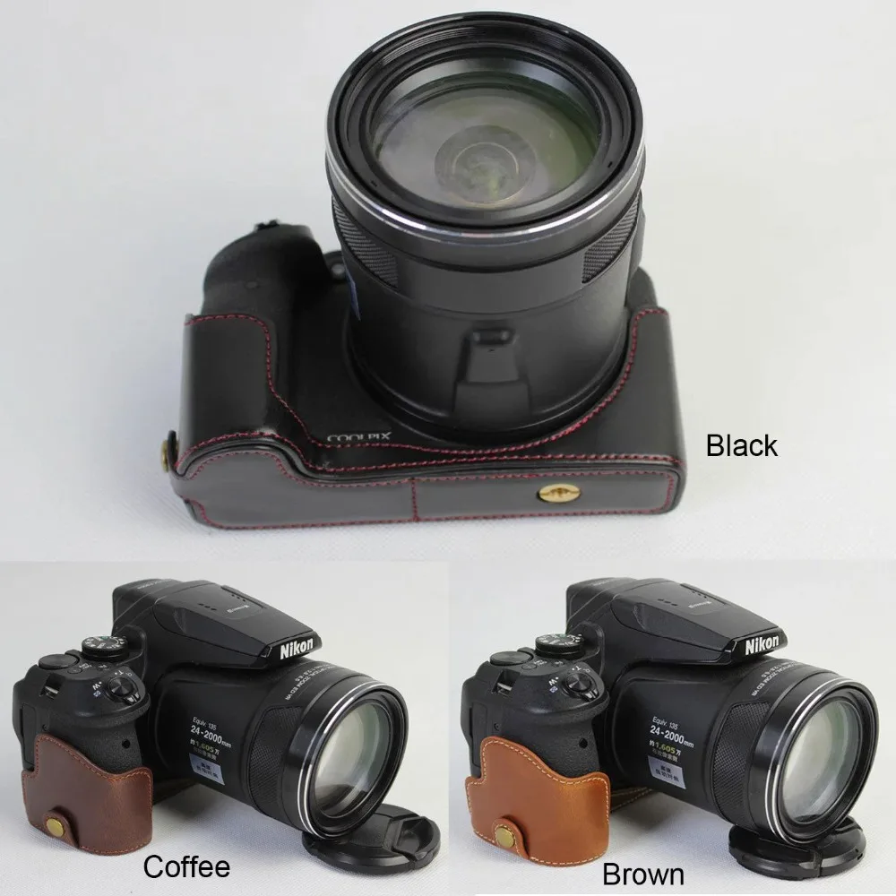

New High Quality PU Leather Camera Protect Half Case Cover Grip holder for Nikon Coolpix P900s P900 Camera DRSL Camera Bag
