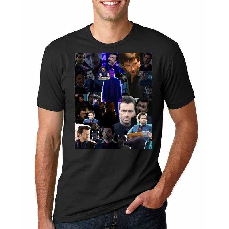 

T-Shirt Men Funy tshirt David Tennant Collage Short Sleeve O-Neck Graphic Tops Tee men t shirt