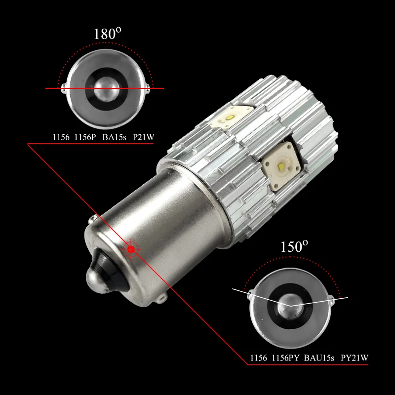 CNSUNNYLIGHT 2pcs 1156 LED BA15S P21W BAU15S PY21W S25 5Osram Chips 6000K White DRL Car Tail Fog Bulbs Brake Light Reverse Lamp (7)