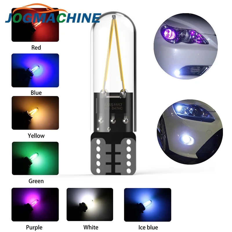 

2019 newest W5W led T10 cob glass car light Led filament auto automobiles reading dome bulb lamp DRL car styling 12v