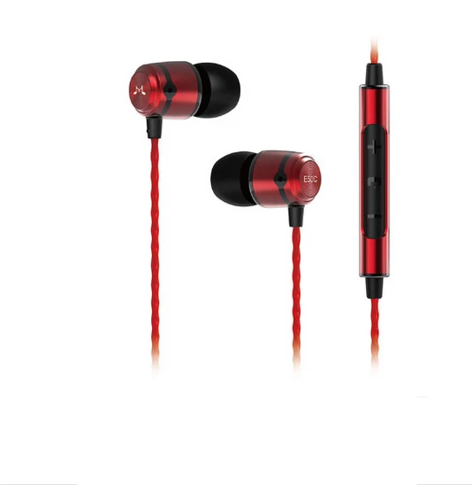 Акции SoundMAGIC E50C красный Super Bass Звук Наушники Hi-Fi наушники стерео ухо с микрофоном и пультом дистанционного управления для всех смартфоны - Цвет: Red color in box