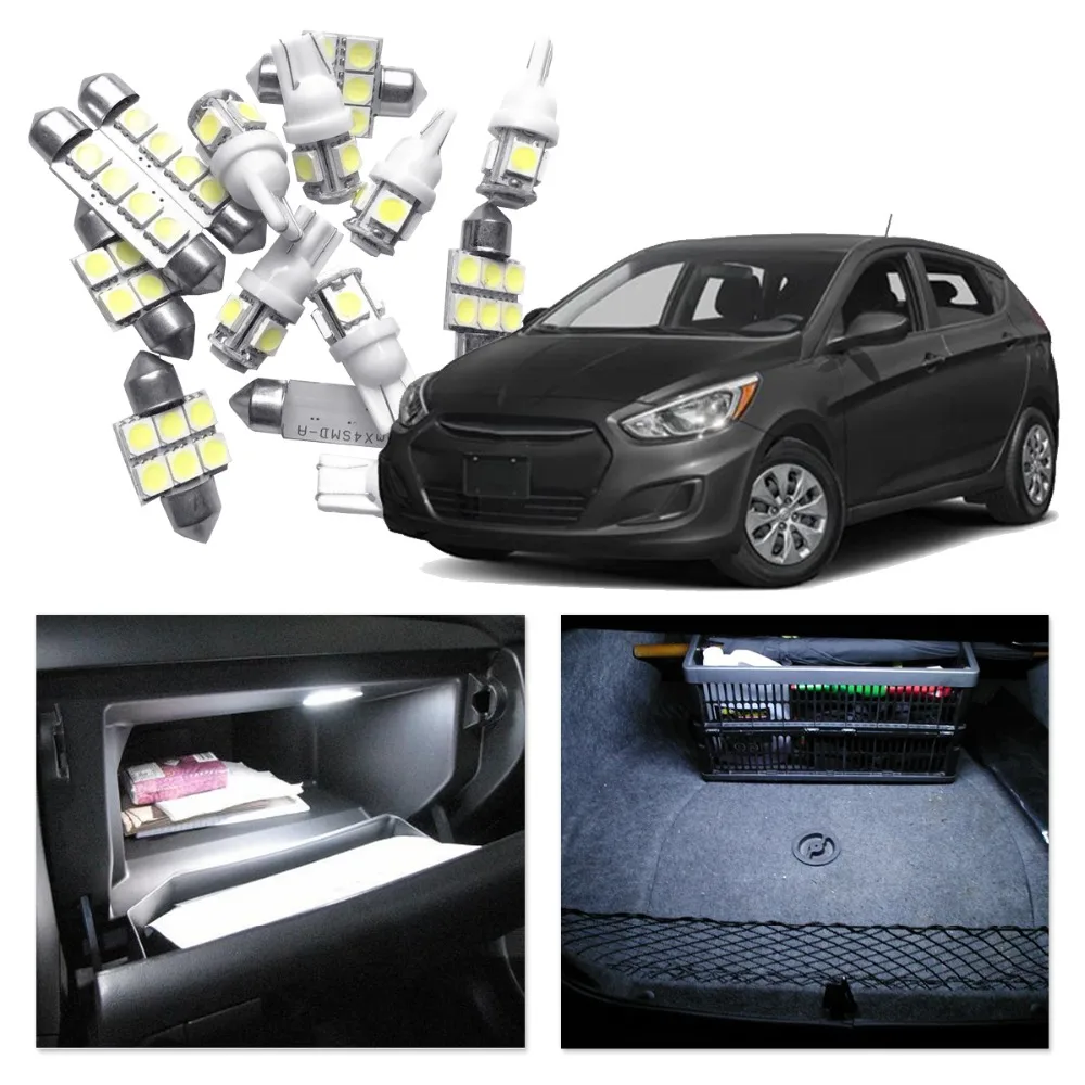 Белый красный синий для Hyundai Accent 2006-2011 T10 W5W светодиодный светильник автомобиля