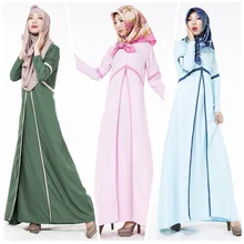 Women muslim abaya dress islamic clothing for women modest contract color turkish women clothing dubai kaftan