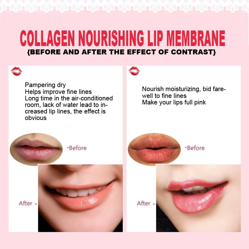 Lip Plumper Crystal Collagen Lip Mask Pads Moisture Essence Anti Ageing Wrinkle Patch Pad Gel Full Lips Lip Enhancer