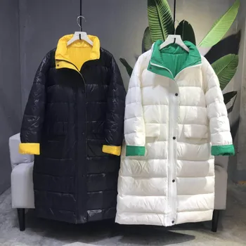 

2019 Women Winter Jacket Loose Coat White Duck Down Jacket Female Warm Jacket Windproof Long Down Parkas Snow Outwear
