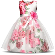 Г. платье принцессы милое платье с цветочным рисунком для маленьких девочек, школьные детские платья для девочек, vestidos, цветочный принт