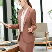 Новая мода осень зима деловые блейзеры костюмы с топом и юбкой униформы стили женские блейзеры и куртки пальто Юбки наборы