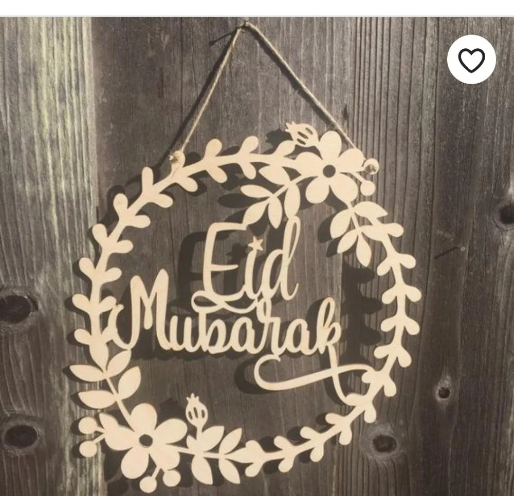 Пользовательские деревянные eid Mubarak венок Настенный декор табличка, знак спальни, украшение детской комнаты, Eid вечерние украшения, Eid торжества