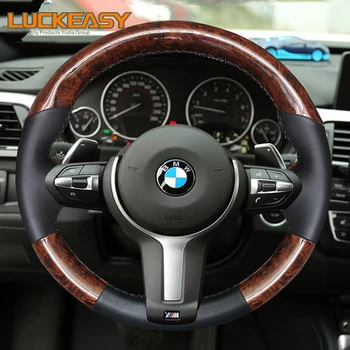 

Black leather and carbon fiber Car Steering Wheel Cover for BMW F33 428i 2015 F30 320d 328i 330i 2016 M3 M4 2014-2016
