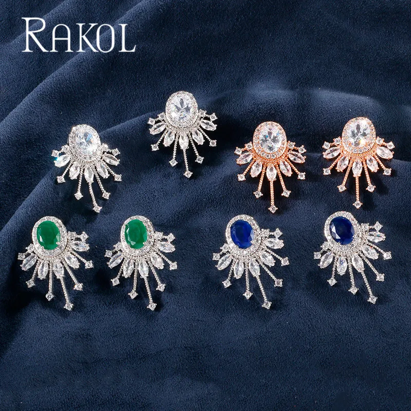 RAKOL Роскошные хит продаж Топ AAA кубический циркон в форме цветка милые свадебные