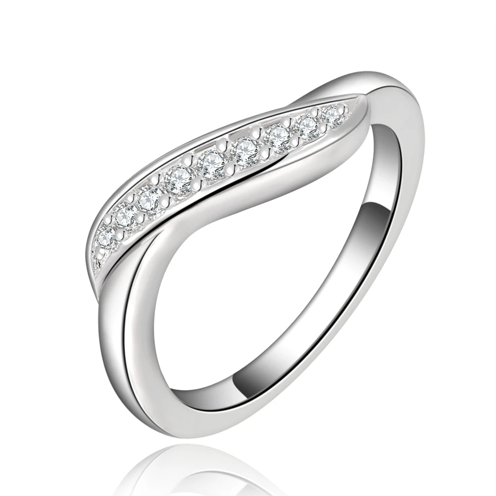 

Whosale price best Beautiful silver crystal ring noble fashion Wedding women Lady Ring jewelry CZ Zircon stamped,