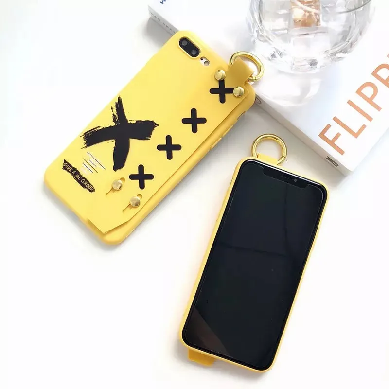 LUDI Yellow Hand Grip Phone Case For iPhone X 6 7 8 Plus Cover Shockproof Soft Silicone Back Case For iPhone 6S 7 8 Fundas Capas05