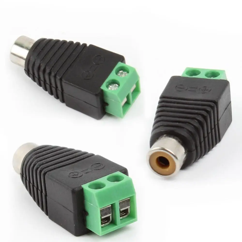 

20pcs/set Practical Durable Replaement Phono RCA Male&Female Plug To AV Screw Terminal Video AV Balun Connector