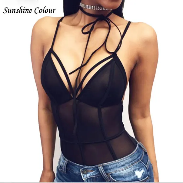 

NEW Mesh Lace Long Sleeve Sexy Bodysuit Women Tops 2017 See Through Autumn Winter Elegant Party Bodycon Jumpsuits Overalls