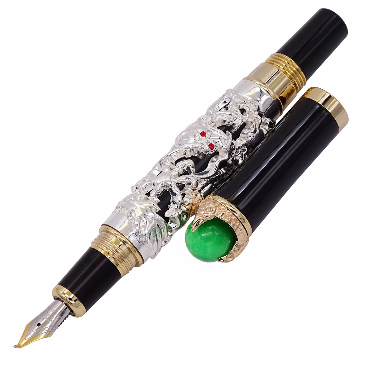 Jinhao Vintage Dragon King Bent Nib Fountain Pen Calligraphy Pen, Metal