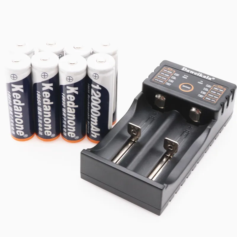 

2019 100% new 3.7V 18650 lithium ion battery 12000 mAh rechargeable 18650 battery + 1 intelligent charger