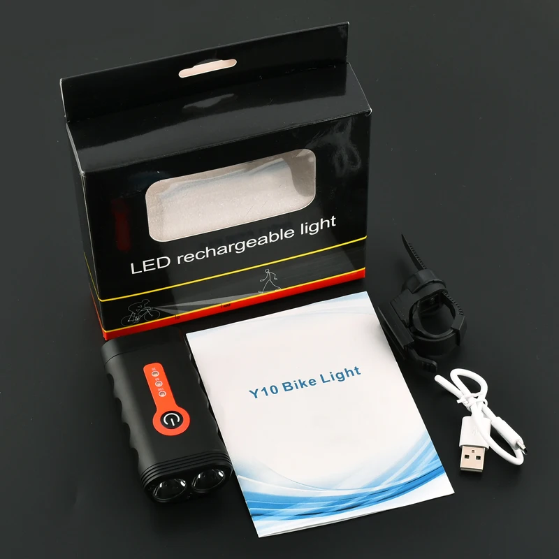 Perfect Built-in 4400mAh 18650 Battery USB Rechargeable Bike Front Lamp 2* XTG LED Front Handlebar Bike Light 5