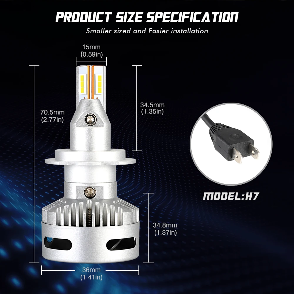 NOVSIGHT одна пара светодиодный налобный светильник H7 H11 9005/9006 9012 12 в 90 Вт 12000LM 6500 к белый автомобильный противотуманный светильник