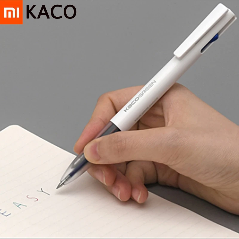 

2019 Xiaomi KACO 4 In 1 Easy 4 FUNTIONS PEN Multifunction Pens 0.5mm Black Blue Red Green Refill Gel Pen For Office Student