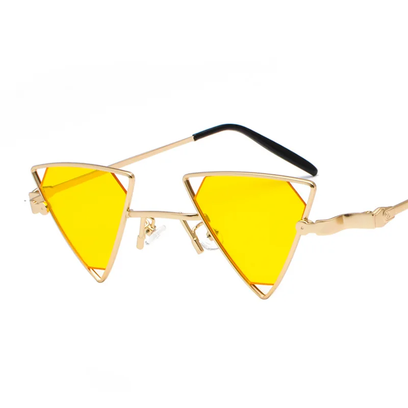 Punk style triangle hollow font b sunglasses b font glasses personalized metal font b sunglasses b