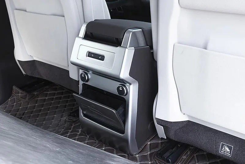 

New For Land Rover Discovery 5 HSE LR5 2017 Car-Styling ABS Matte Chrome Armrest Box Rear AC Outlet Vent Cover Trim Accessories