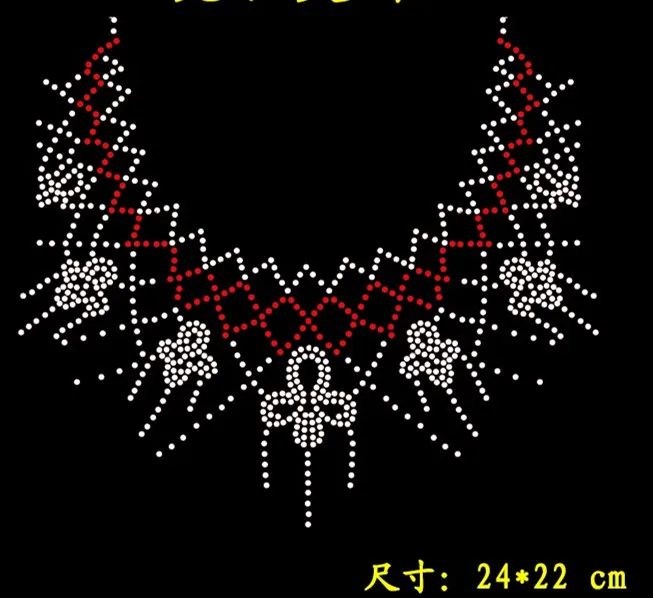 

2pc/lot neckline decor hot fix rhinestone transfer motifs iron on crystal transfers design patches sweater