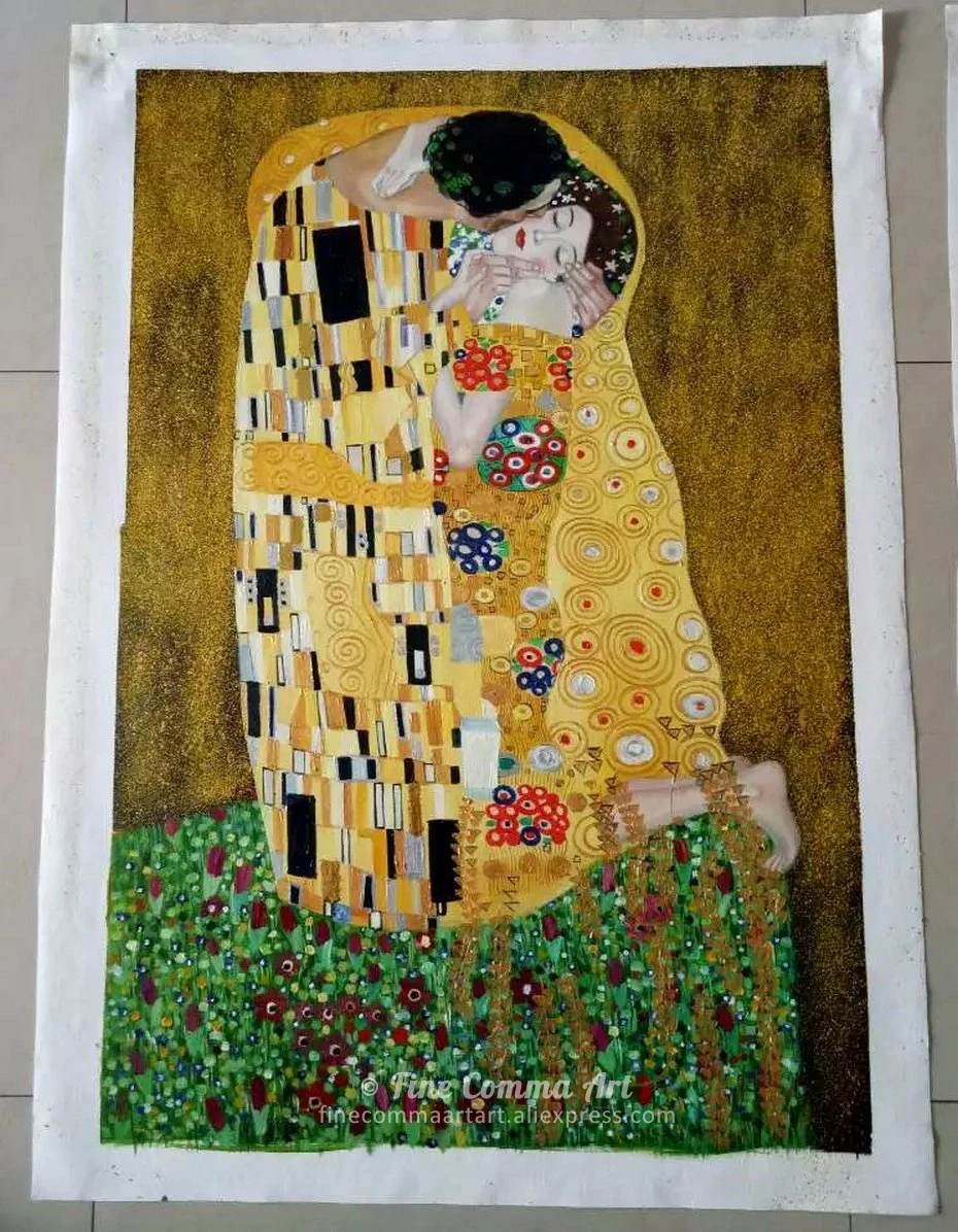 The Kiss(Lovers) от Gustav Klimt Холст Живопись стены искусства картины расписанные вручную репродукции масляной живописи для гостиной