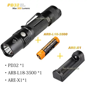 

Fenix PD32 +batteries ARB-L18-3500+ charger ARE-X1