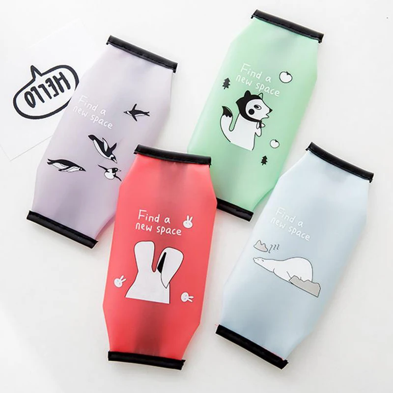 

10pcs Creative Kawaii Animal Pencil Bag Korean Stationery Silcone Pencil Storage office & School-supplies Escolar material