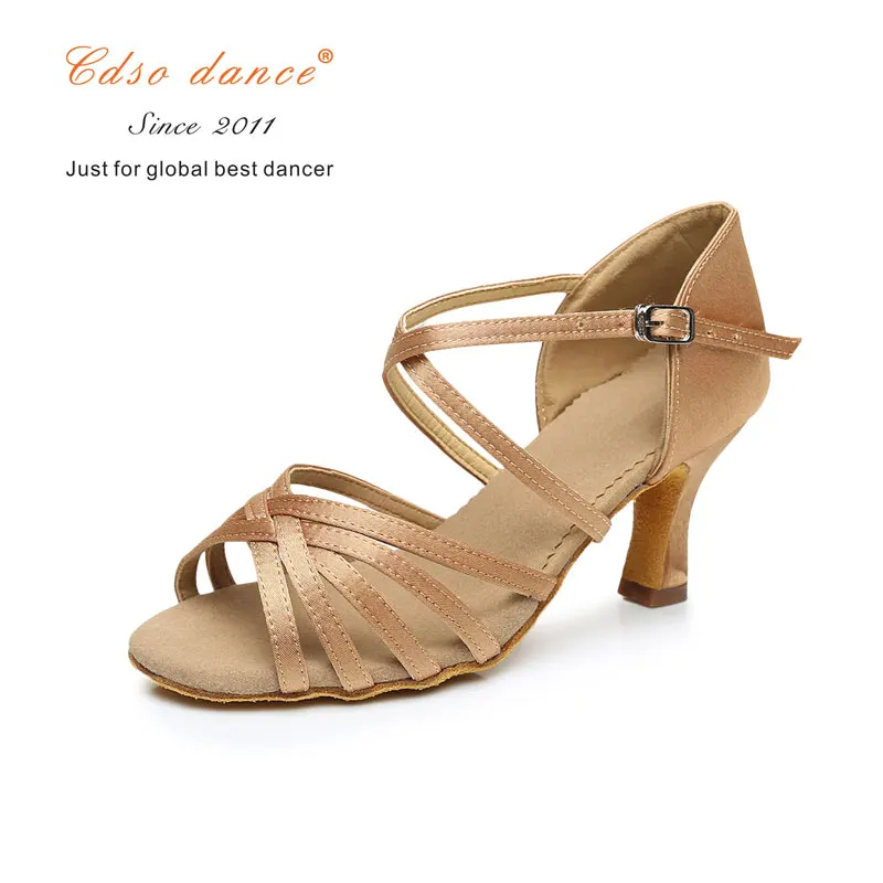 Cdso/танцевальная обувь из атласа/полиуретана; Высококачественная обувь для латинских танцев для женщин/Танго и сальсы; Каблук 5,5 см/7 см