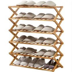 Полка для обуви Простой бытовой многослойная стеллаж для хранения складной стол из бамбука, для обуви шкаф Бесплатная Установка Muebles Chaussure