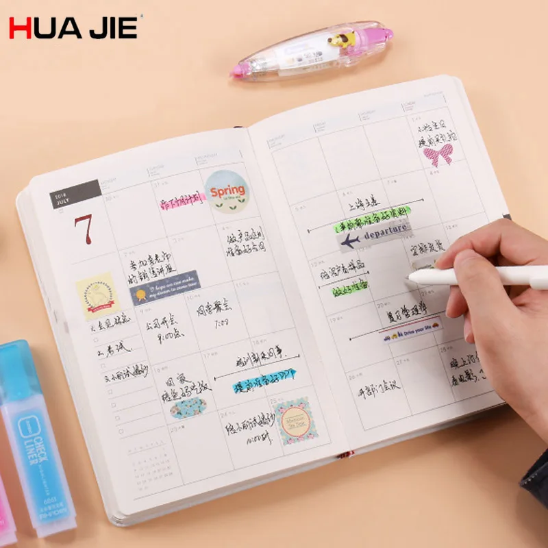 

HUA JIE A5 Personal Planners Vintage Diary Weekly Agenda Journal Notepads Soft Cover Schedule Notebooks Filofax Paper Organizers