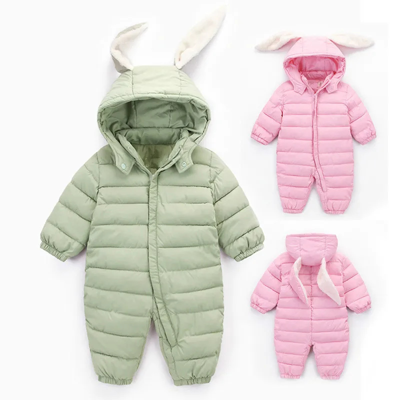 

2018 Autumn Winter Cute Jumpsuit Baby Newborn Snowsuit Boy Warm Down Cotton Girl Clothes Hooded Coat Jacket Kids