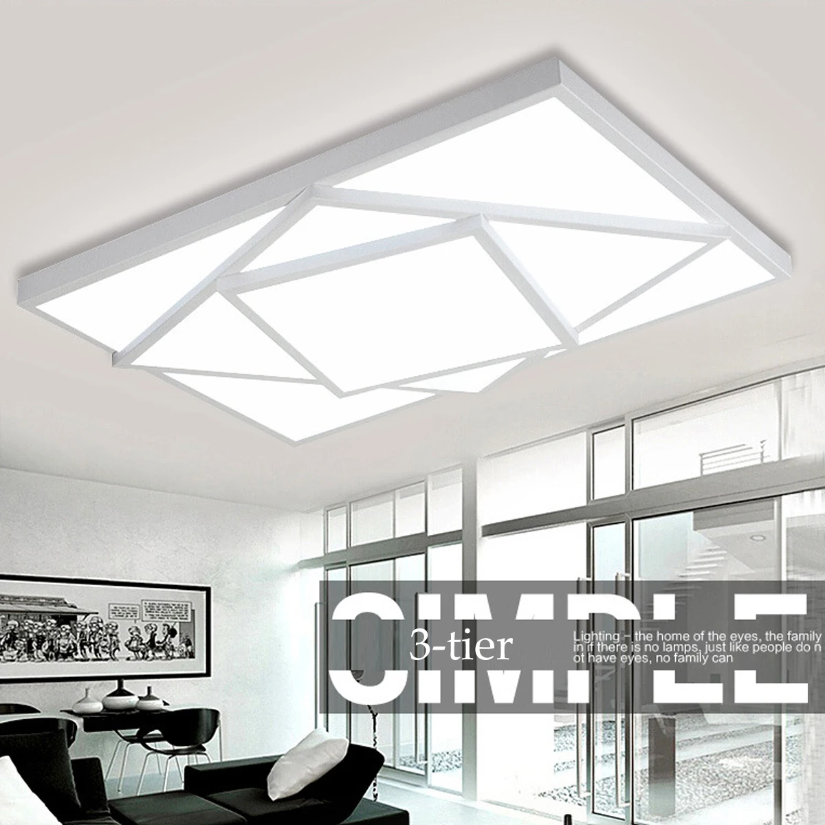 

24/30W Warm/White Light Acrylic Nordic Ceiling Lights Square LED Ceiling Lamp Lighting Fixtures for Living Room Dining Room