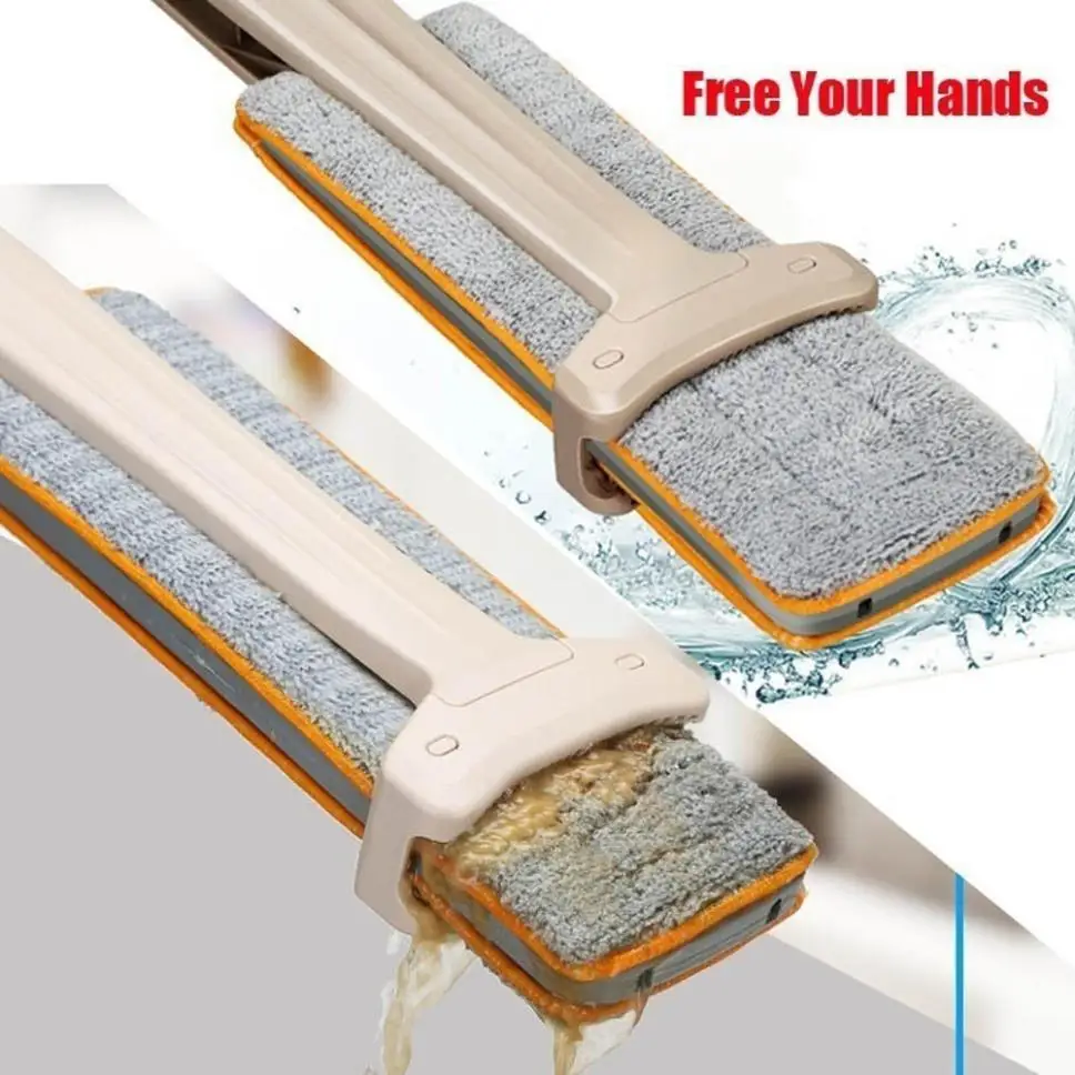 

Useful Double-Side Flat Mop Hands-Free Washable Mop Home Cleaning Tool Lazy Plastic Telescopic Mop #42605