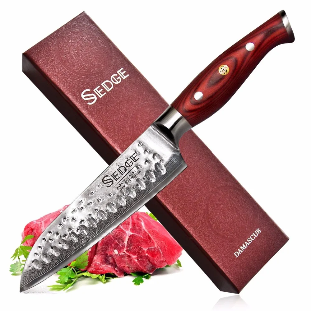 Sedge Santoku Knife Japanese 67 Layers AUS 10 Damascus HC Stainless