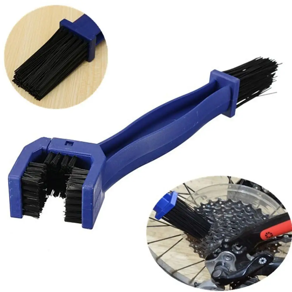 Пластиковая велосипедная щетка для чистки цепи, зубчатая щетка гранж, очиститель для улицы, инструмент для чистки скруббера - Цвет: blue