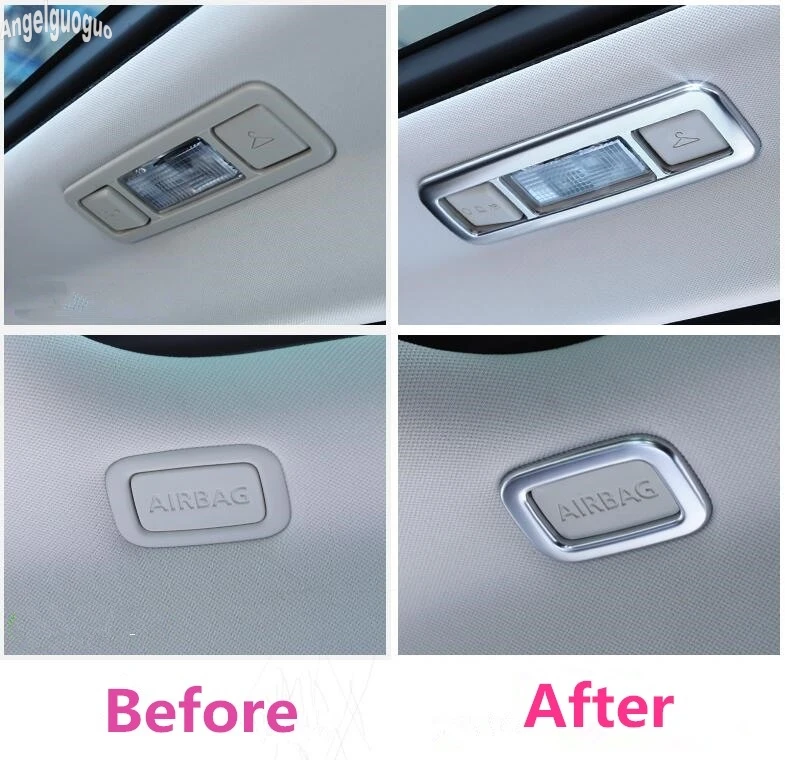 

ABS Chrome Car Roof Read Lamp Light Switch Frame AIRBAG Button Trim Cover Car Sticker For Range Rover Evoque 2012-17 Accessories
