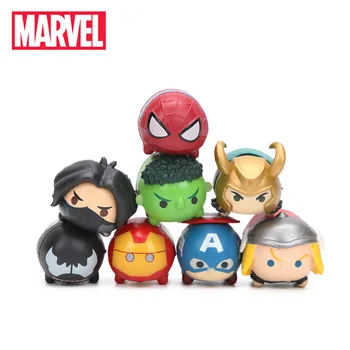 

3.5*2cm 8pcs Marvel Toys Q Version The Avengers 3 Infinity War Spiderman Ironman Hulk Venom Thor Action Figure Set Model Dolls