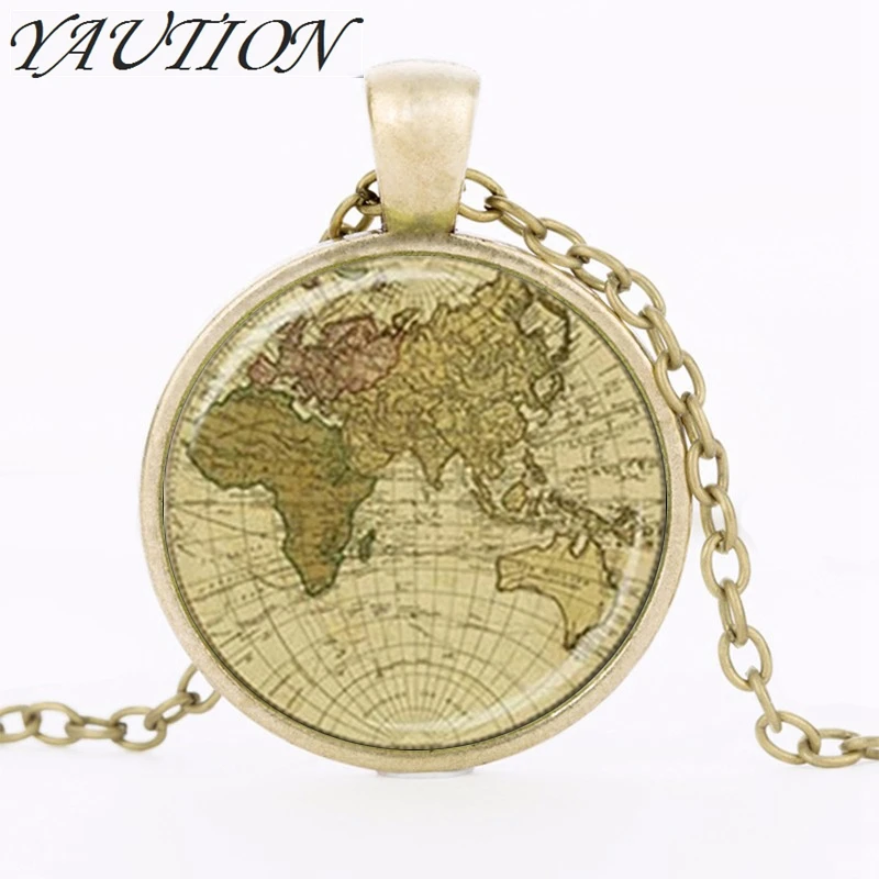 Fashion Vintage Glass Dome Jewelry Globe Necklace Earth World