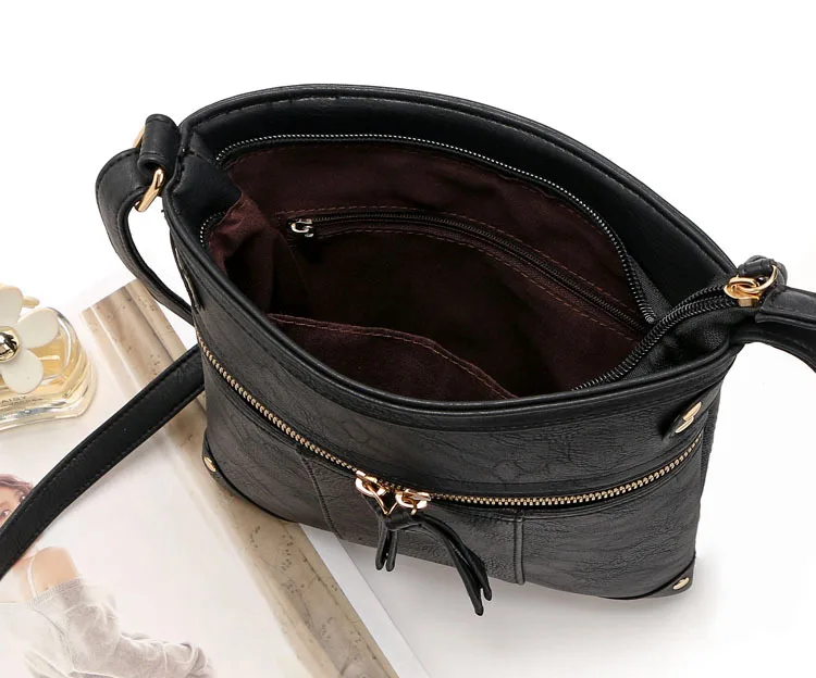 MJ Women Messenger Bags Casual PU Leather Crossbody Bag Brand Design Lady's Over-the-Shoulder Bucket Bag Solid Bolsa Feminina (30)