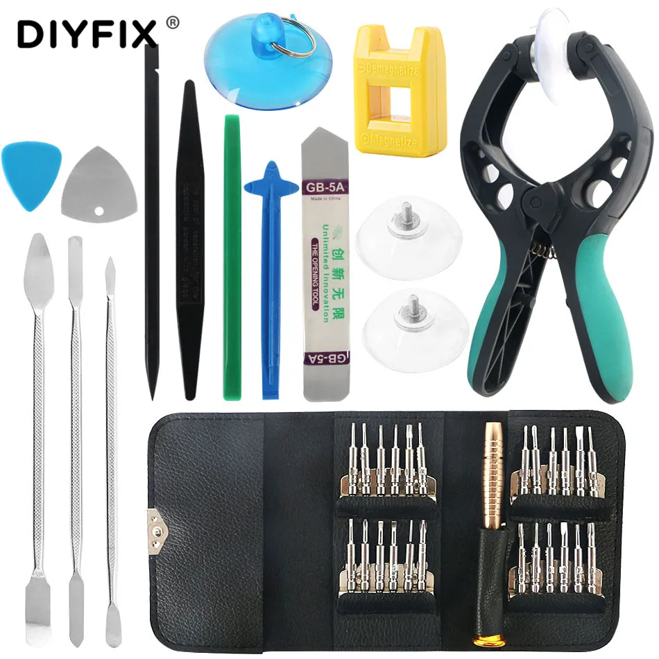 

DIYFIX 38 in 1 Mobile Phone Screen Opening Pry Crowbar Screwdriver Kits for Apple iPhone iPad Samsung Repair Tool Hand Tools Set