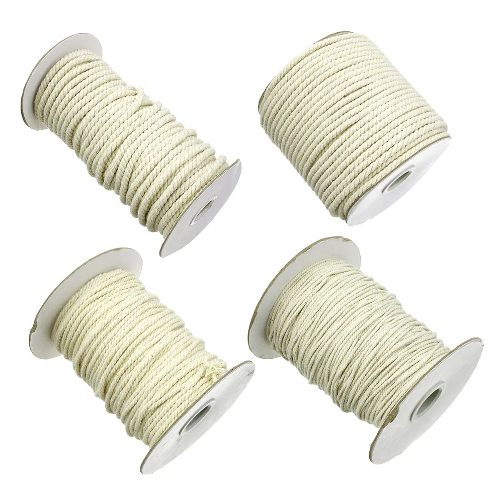 2 3 4 5mm Braided Woven White Cotton Cord DIY Beading String Packing