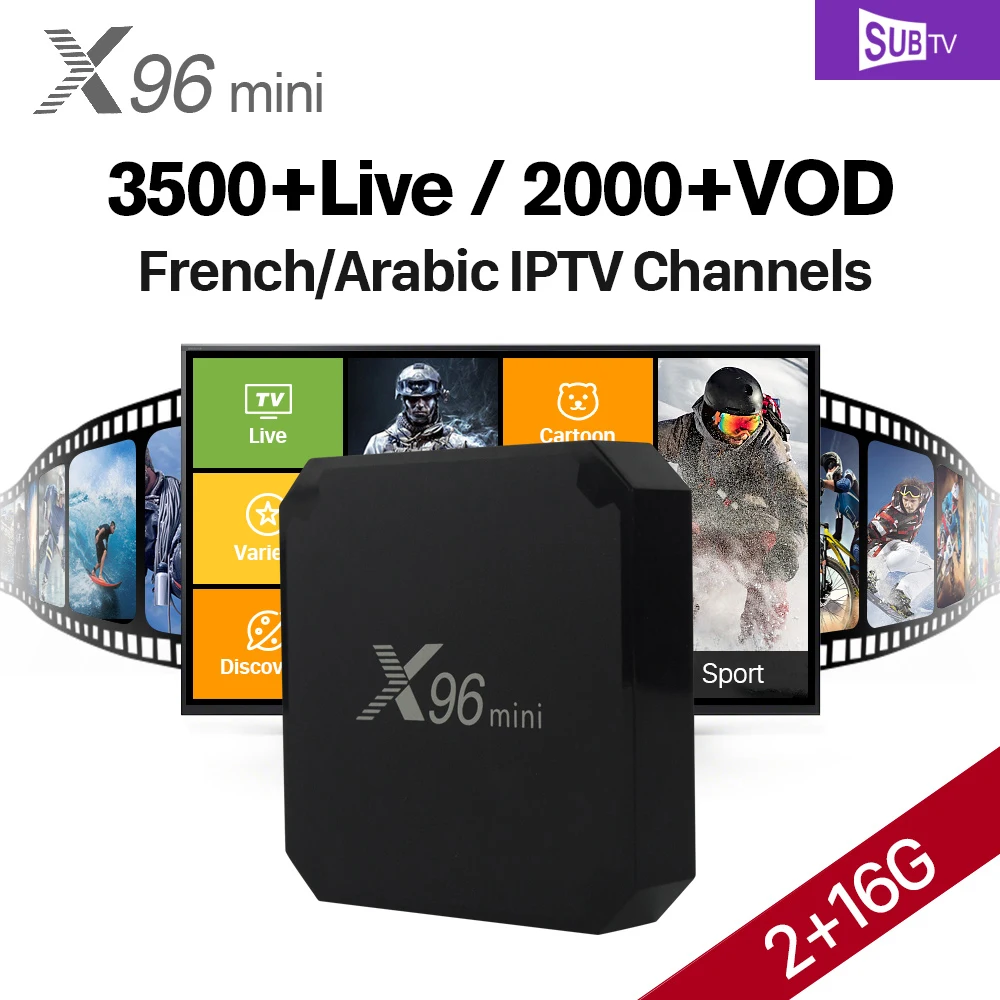 

X96 mini Android 7.1 2GB RAM 16GB ROM IPTV Box With SUBTV Subscription Code 3500 Channels Arabic French Sweden Germany IP TV Box