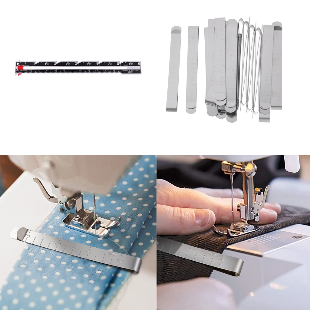 21Pcs Sewing Knitting Gauge Hem Clips Garment Measuring Ruler DIY Craft Tools