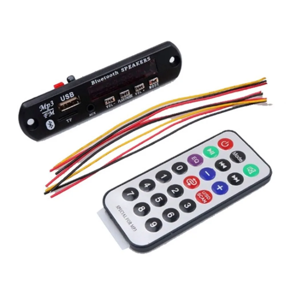 General Lossless Bluetooth-compatible MP3 WMA Decoder Board with Remote Control Audio Module Support AUX TF USB FM Radio For Car |